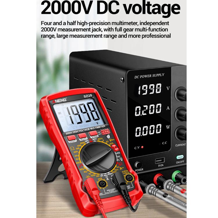 Multímetro digital fotovoltaico de alta precisión y alto voltaje ANENG 2000V, SZ28 Red, SZ28 Black