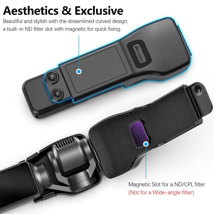 Funda protectora Amazear todo en uno antiarañazos con ranura para filtro integrada para DJI Osmo Pocket 3