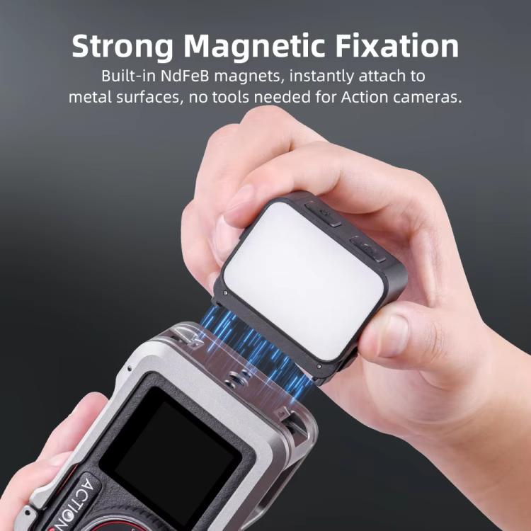 Luz de relleno magnética Flymile de 20 LED recargable para DJI Action 5 Pro/ Action 4, 3000K/4440K/8700K ajustable., For DJI Action 5 Pro/ Action 4