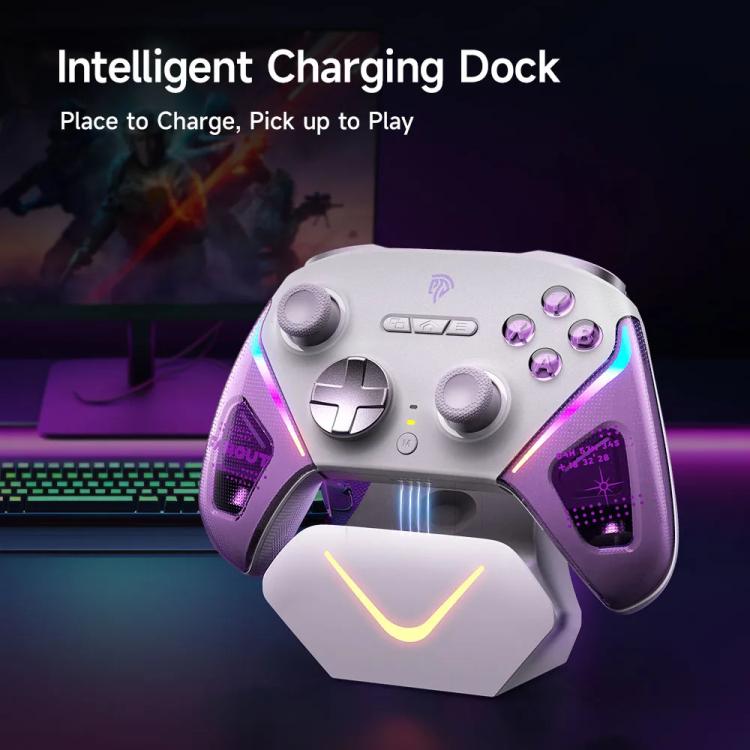 Mando inalámbrico para juegos EasySMX D10 con gatillos de modo dual y joysticks TMR con efecto Hall, base de carga para PC/Switch/Phone/Steam.