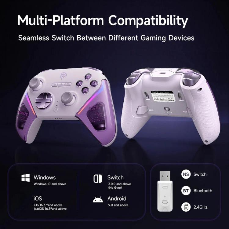Mando inalámbrico para juegos EasySMX D10 con gatillos de modo dual y joysticks TMR con efecto Hall, base de carga para PC/Switch/Phone/Steam.