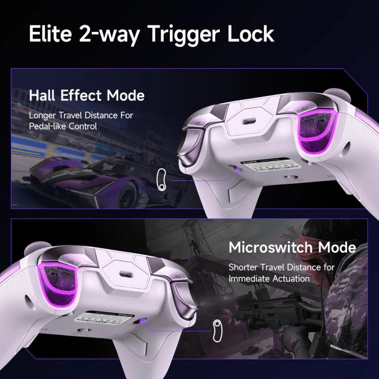Mando inalámbrico para juegos EasySMX D10 con gatillos de modo dual y joysticks TMR con efecto Hall, base de carga para PC/Switch/Phone/Steam.