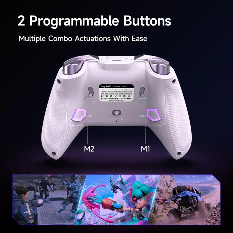 Mando inalámbrico para juegos EasySMX D10 con gatillos de modo dual y joysticks TMR con efecto Hall, base de carga para PC/Switch/Phone/Steam.