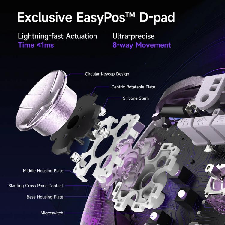 Mando inalámbrico para juegos EasySMX D10 con gatillos de modo dual y joysticks TMR con efecto Hall, base de carga para PC/Switch/Phone/Steam.