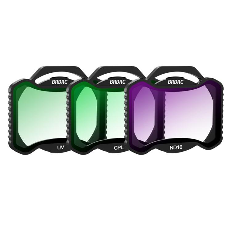 Accesorios para filtros con marco de aluminio BRDRC para DJI Avata 2, CPL, ND16, ND32, UV+CPL+ND16, ND8+ND16+ND32, ND8+ND16+ND32+ND64