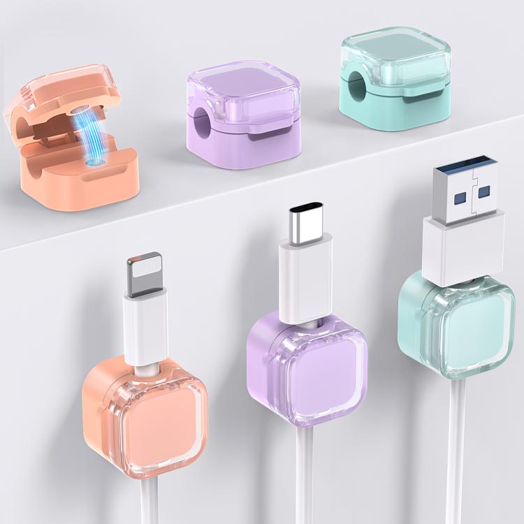 AhaStyle WG159 6 piezas Organizador magnético de cables para escritorio Clip de plástico para cables