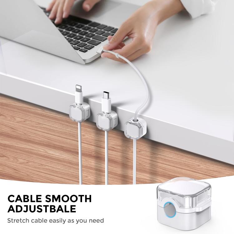 AhaStyle WG159 6 piezas Organizador magnético de cables para escritorio Clip de plástico para cables