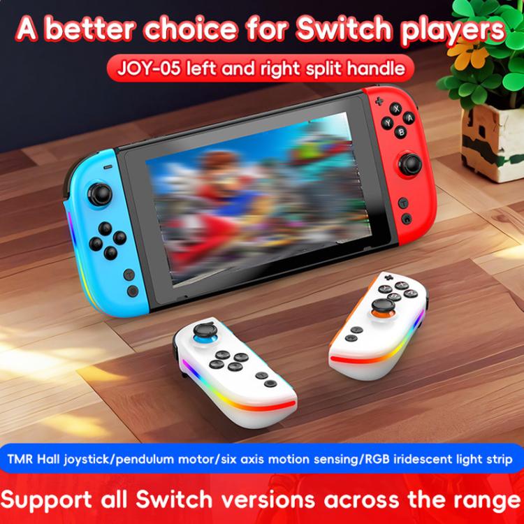 Para Nintendo Switch JOY-05 Controladores divididos Joysticks TMR con efecto Hall, movimiento de 6 ejes e iluminación RGB
