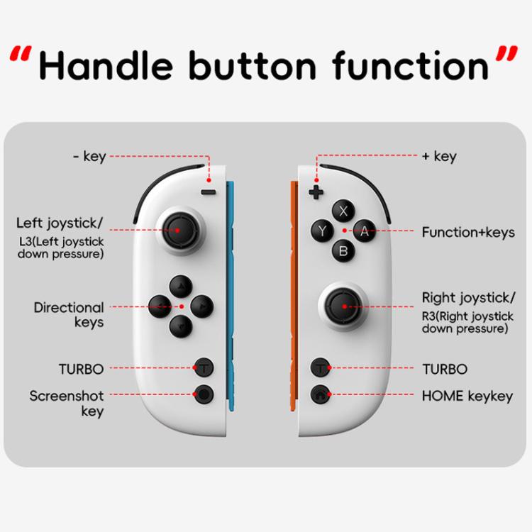 Para Nintendo Switch JOY-05 Controladores divididos Joysticks TMR con efecto Hall, movimiento de 6 ejes e iluminación RGB