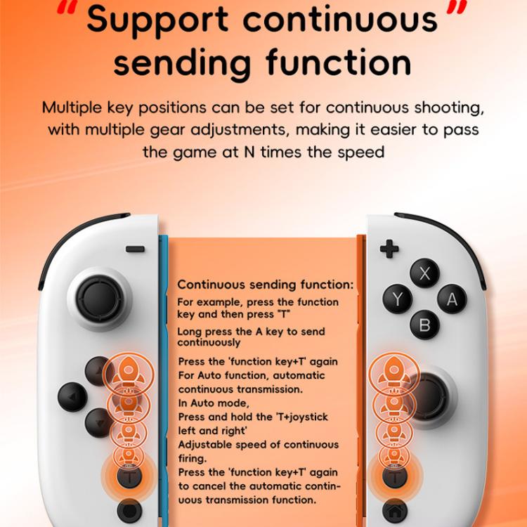 Para Nintendo Switch JOY-05 Controladores divididos Joysticks TMR con efecto Hall, movimiento de 6 ejes e iluminación RGB