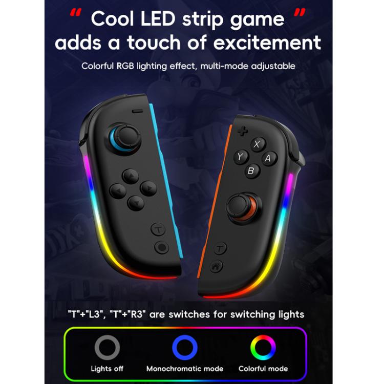 Para Nintendo Switch JOY-05 Controladores divididos Joysticks TMR con efecto Hall, movimiento de 6 ejes e iluminación RGB