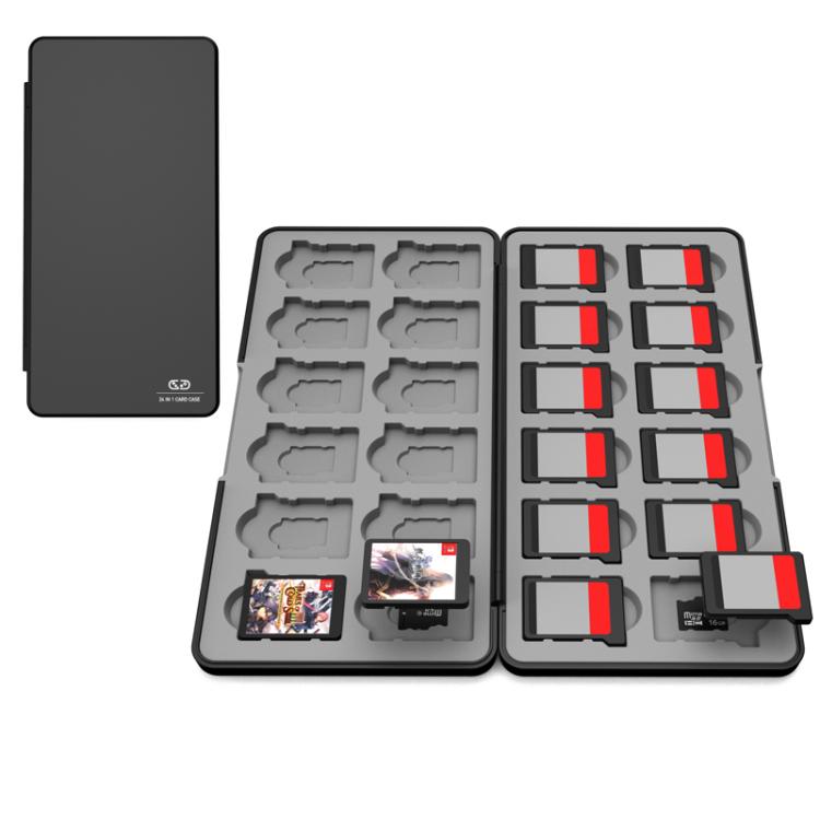 Estuche magnético 24 en 1 para tarjetas, compatible con cartuchos y tarjetas SD de Nintendo Switch 2/Switch.