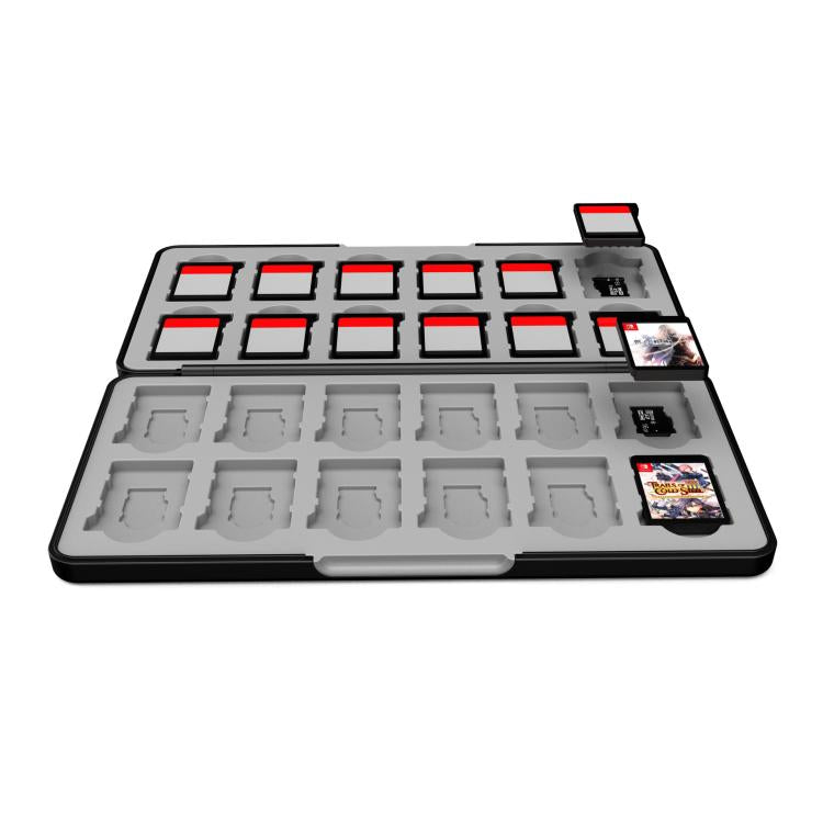 Estuche magnético 24 en 1 para tarjetas, compatible con cartuchos y tarjetas SD de Nintendo Switch 2/Switch.