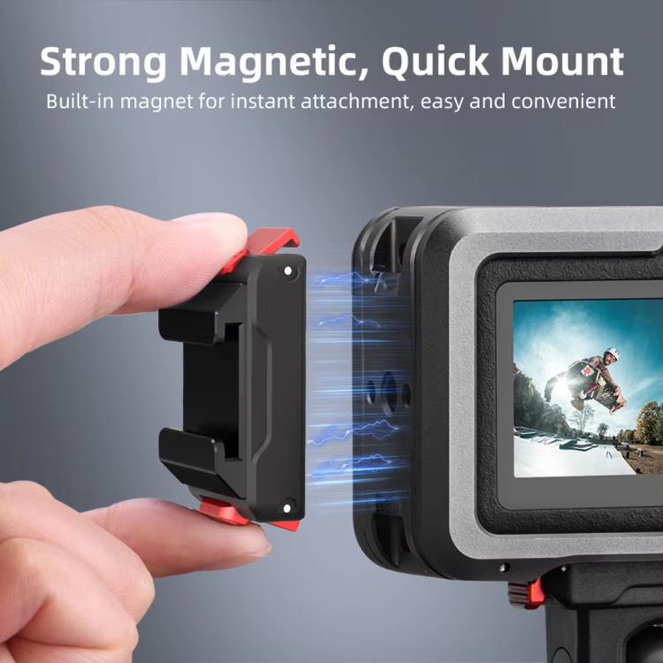 Adaptador magnético de liberación rápida con base de montaje para zapata fría para DJI Osmo Action 5 Pro/Action 4/Action 3, For DJI Osmo Action 5 Pro