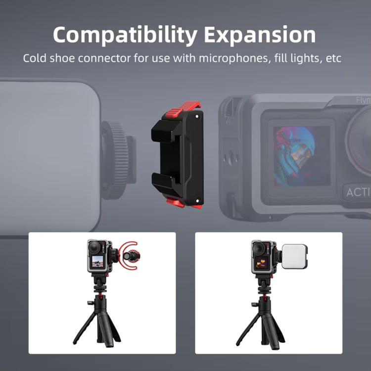 Adaptador magnético de liberación rápida con base de montaje para zapata fría para DJI Osmo Action 5 Pro/Action 4/Action 3, For DJI Osmo Action 5 Pro