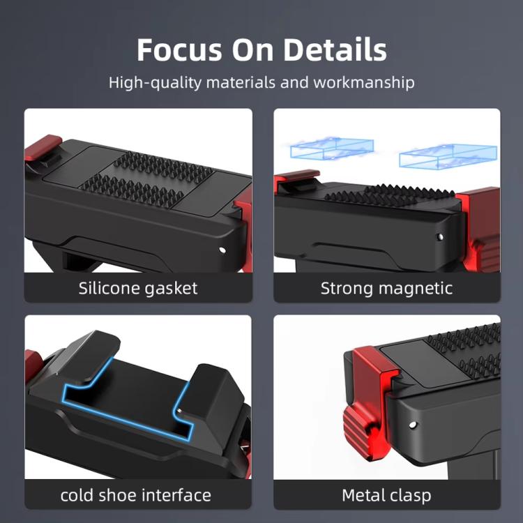 Adaptador magnético de liberación rápida con base de montaje para zapata fría para DJI Osmo Action 5 Pro/Action 4/Action 3, For DJI Osmo Action 5 Pro