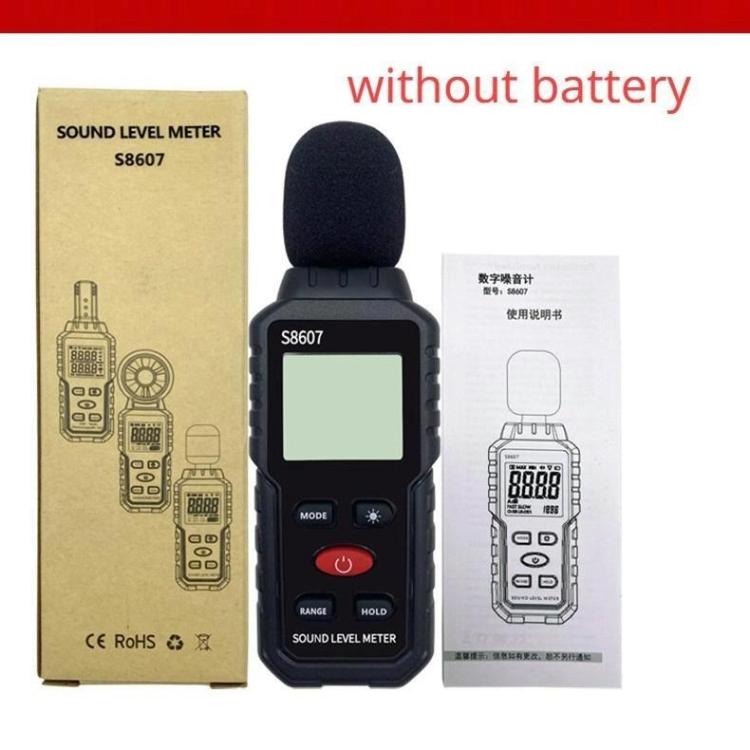 Detector de ruido ambiental con mini instrumento de decibelios de alta precisión, S8607