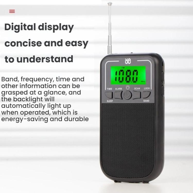 Reproductor de radio portátil multibanda FM/AM/SW de alta sensibilidad con control por reloj, For EU, For US
