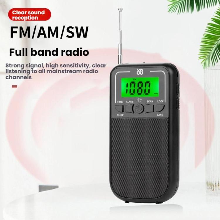 Reproductor de radio portátil multibanda FM/AM/SW de alta sensibilidad con control por reloj, For EU, For US