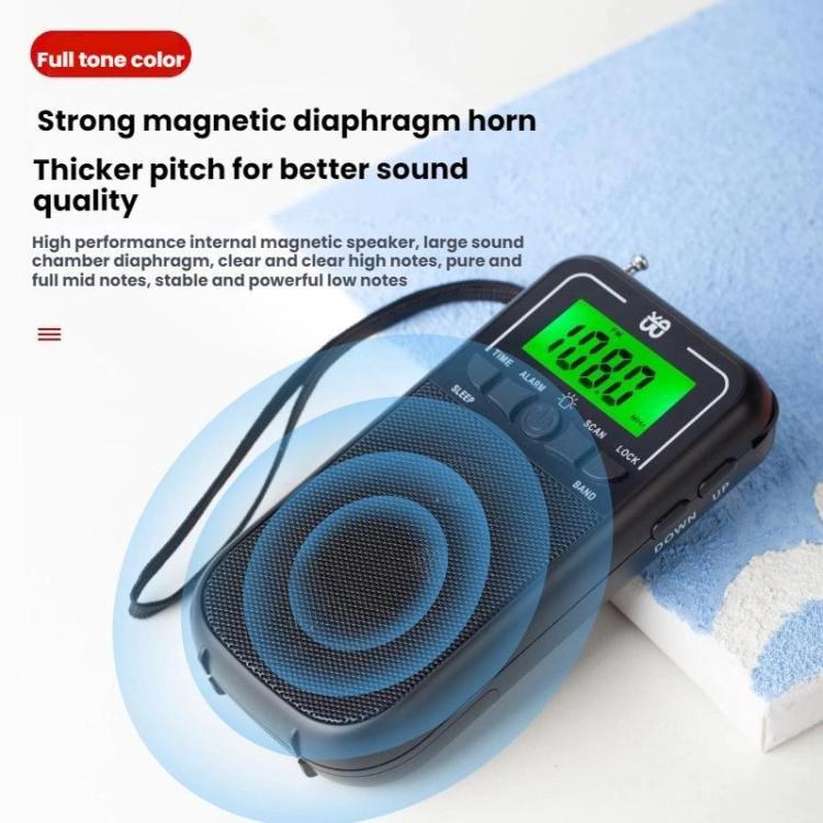 Reproductor de radio portátil multibanda FM/AM/SW de alta sensibilidad con control por reloj, For EU, For US