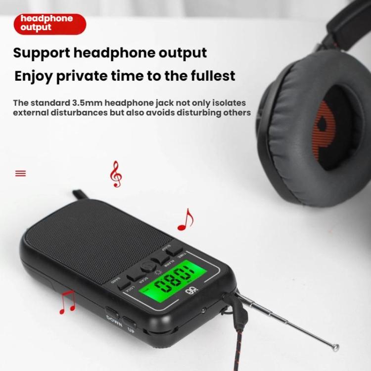 Reproductor de radio portátil multibanda FM/AM/SW de alta sensibilidad con control por reloj, For EU, For US