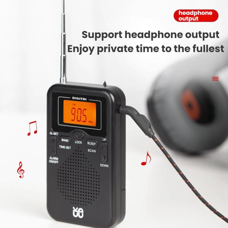 Reproductor de radio estéreo portátil FM/AM con control por reloj, For EU, For US