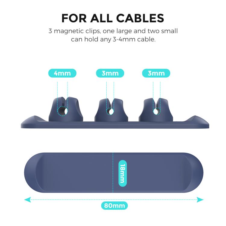 Organizador de cables magnético de silicona 3 en 1 AhaStyle PT-CY15 Soporte de almacenamiento de cables de escritorio