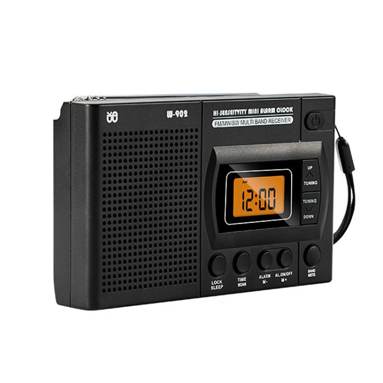 Reproductor de radio portátil con pantalla LCD y control de reloj, compatible con FM/AM/SW de banda completa., For EU, For US