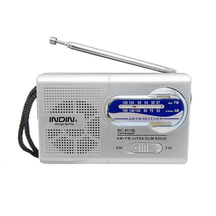 Radio portátil AM/FM INDIN BC-R119 para personas mayores, 530-1610 kHz AM y 88-108 MHz FM, radio de emergencia ligera., BC-R119
