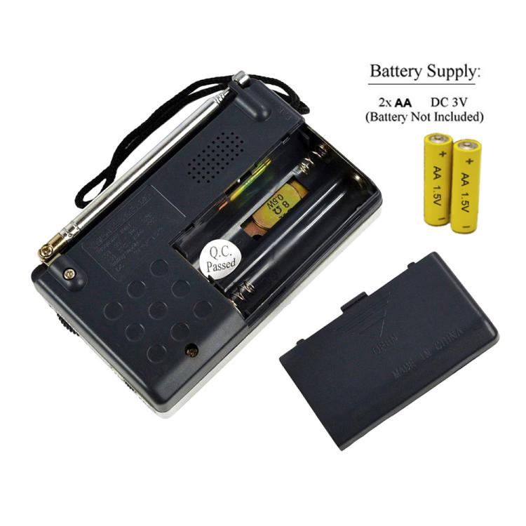 Radio portátil AM/FM INDIN BC-R119 para personas mayores, 530-1610 kHz AM y 88-108 MHz FM, radio de emergencia ligera., BC-R119