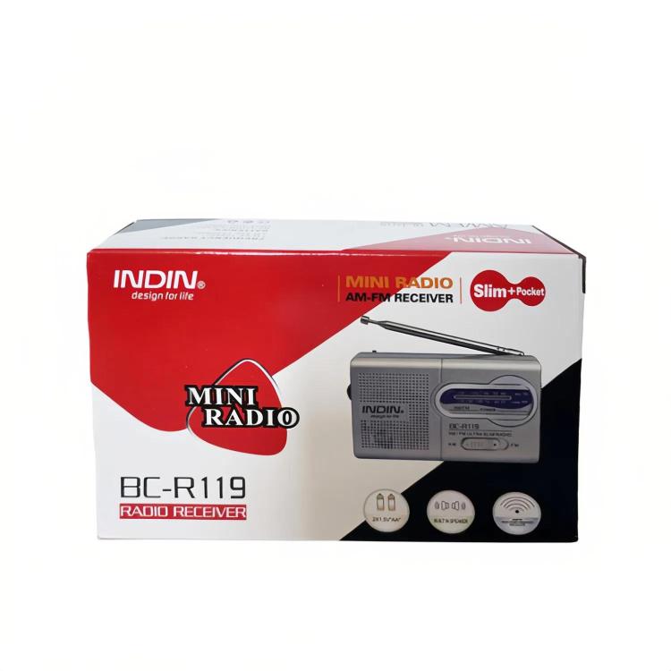 Radio portátil AM/FM INDIN BC-R119 para personas mayores, 530-1610 kHz AM y 88-108 MHz FM, radio de emergencia ligera., BC-R119