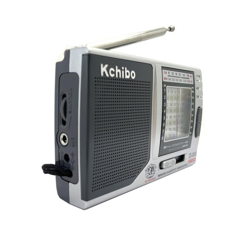 Radio portátil Kchibo de 10 bandas AM/FM/SW con altavoz de alta fidelidad y receptor multibanda compacto mini., KK-9803
