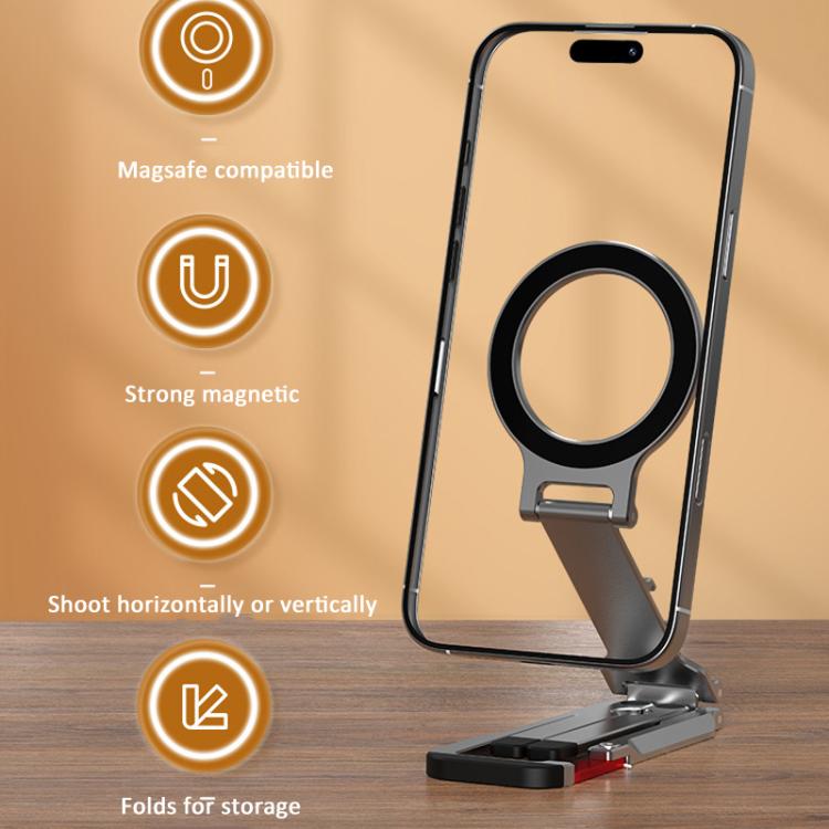 Trípode para teléfono Flymile con mosquetón magnético, soporte de escritorio plegable y tornillo de 1/4 de pulgada., FLY030