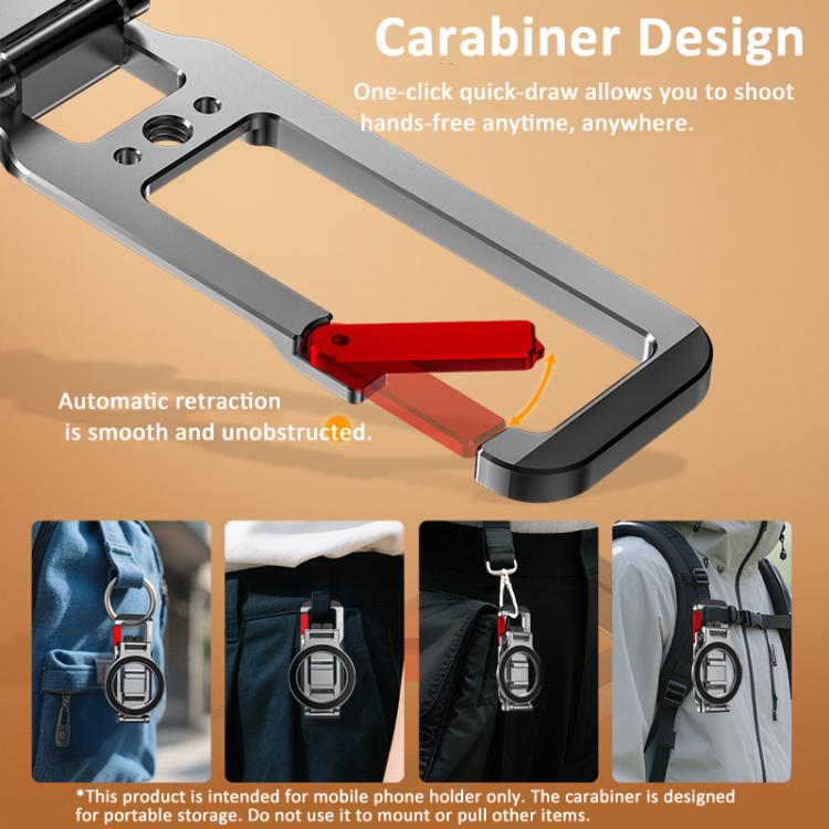 Trípode para teléfono Flymile con mosquetón magnético, soporte de escritorio plegable y tornillo de 1/4 de pulgada., FLY030