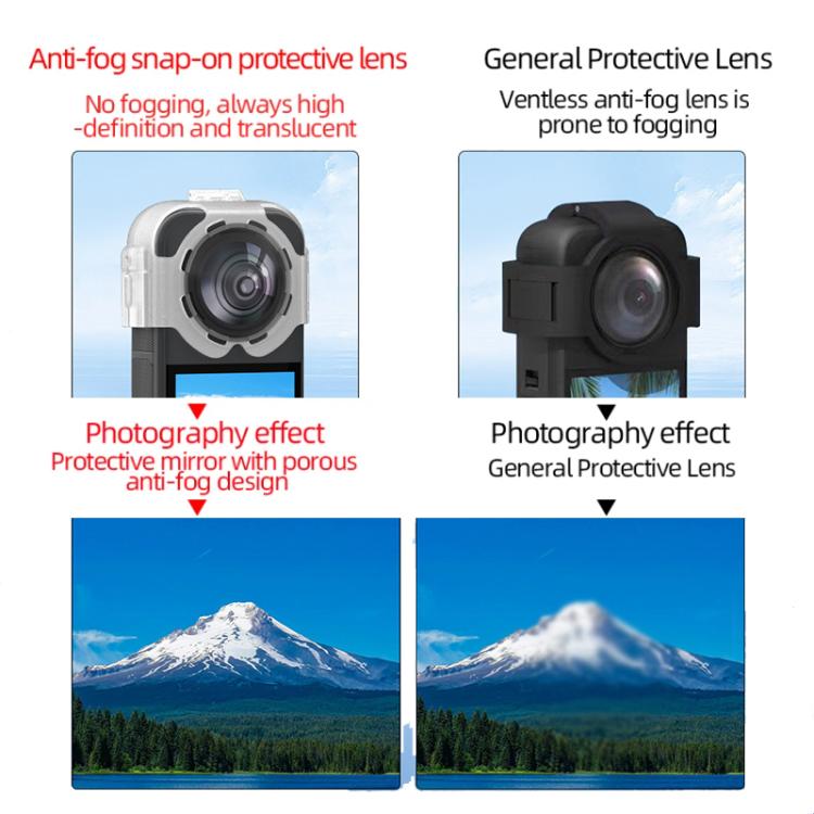 Protector de lente antivaho a presión para cámara Insta360 X5