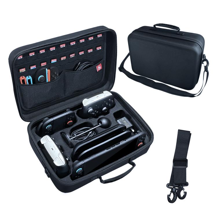 Estuche organizador de almacenamiento todo en uno JYS para Nintendo Switch 2 con correa para el hombro. Compatible con base/consola/controlador Pro/cámara/empuñadura/cargador., JYS-NS2323