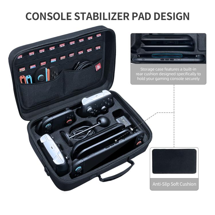 Estuche organizador de almacenamiento todo en uno JYS para Nintendo Switch 2 con correa para el hombro. Compatible con base/consola/controlador Pro/cámara/empuñadura/cargador., JYS-NS2323