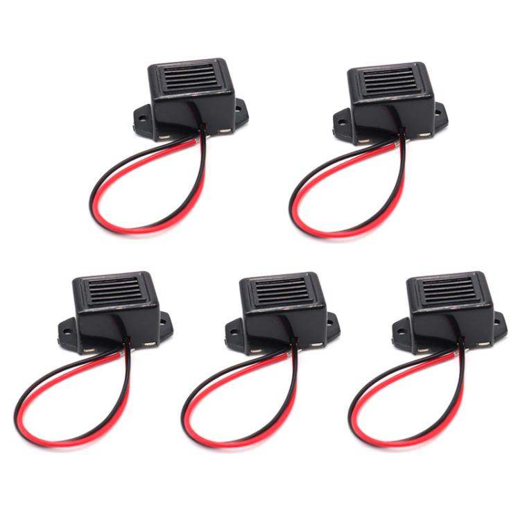 5 unidades de zumbador repelente de insectos y ratas piezoeléctrico mecánico activo, 3V, 6V, 9V, 12V, 24V