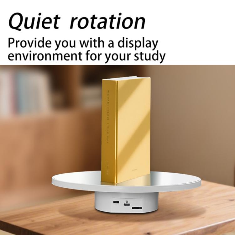 Espejo multiusos con disco giratorio eléctrico, alimentado por batería o USB. Soporte para exhibición en vivo de fotografía., 16cm White, 16cm Black, 16cm Gold, 25cm White, 25cm Black, 25cm Gold