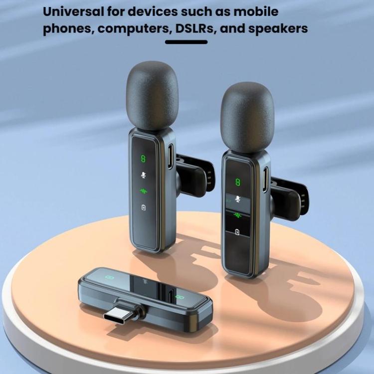 Micrófono inalámbrico con clip para el cuello, mini micrófono con reducción de ruido inteligente., J82 Dual Mic 3 In 1 Interface 8pcs /Set, J81 1 To 2 Type-C Interface 9pcs /Set