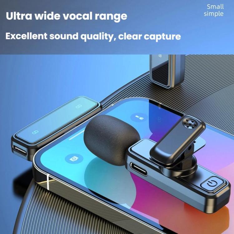 Micrófono inalámbrico con clip para el cuello, mini micrófono con reducción de ruido inteligente., J82 Dual Mic 3 In 1 Interface 8pcs /Set, J81 1 To 2 Type-C Interface 9pcs /Set