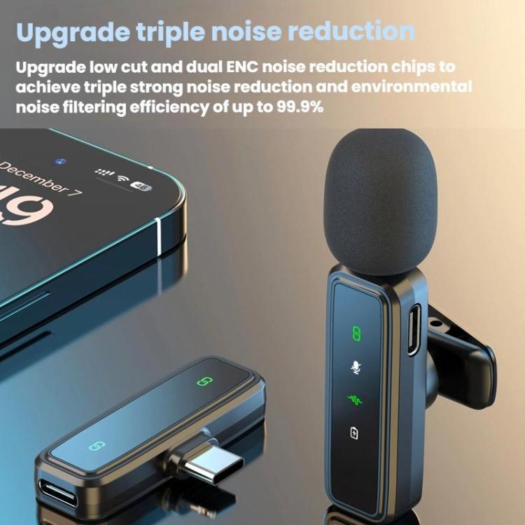Micrófono inalámbrico con clip para el cuello, mini micrófono con reducción de ruido inteligente., J82 Dual Mic 3 In 1 Interface 8pcs /Set, J81 1 To 2 Type-C Interface 9pcs /Set