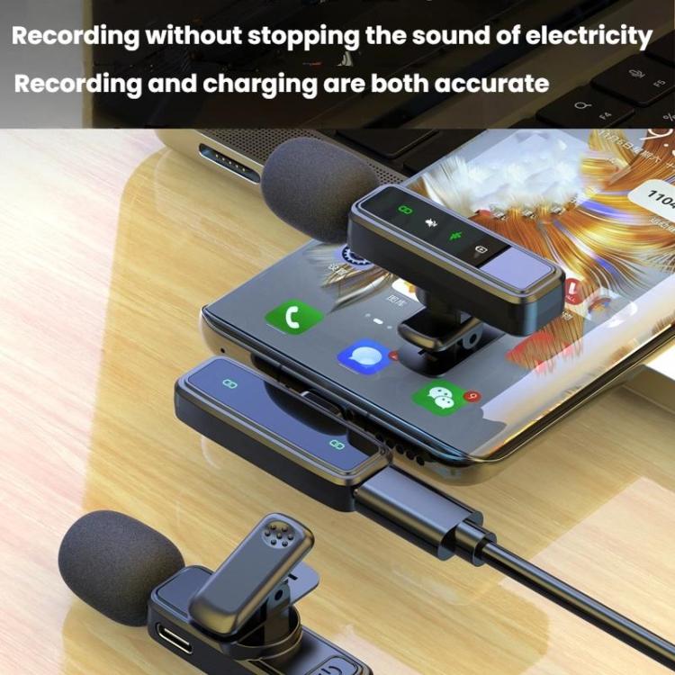 Micrófono inalámbrico con clip para el cuello, mini micrófono con reducción de ruido inteligente., J82 Dual Mic 3 In 1 Interface 8pcs /Set, J81 1 To 2 Type-C Interface 9pcs /Set