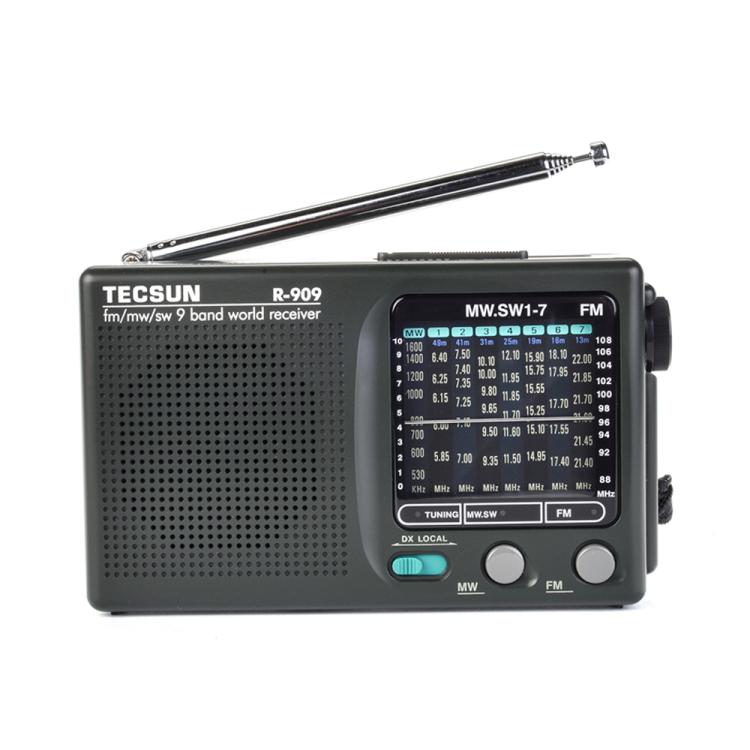 Radio portátil de bolsillo TECSUN R-909 AM/FM/SW de 9 bandas., R-909