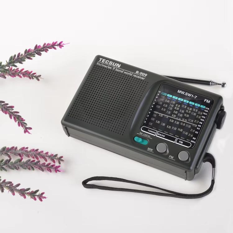 Radio portátil de bolsillo TECSUN R-909 AM/FM/SW de 9 bandas., R-909