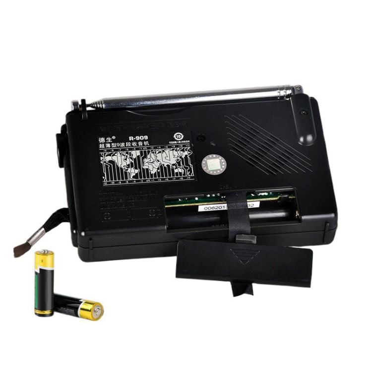 Radio portátil de bolsillo TECSUN R-909 AM/FM/SW de 9 bandas., R-909