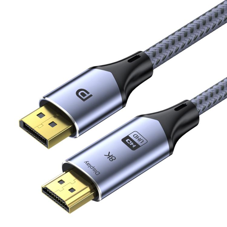 Cable de conversión DP a HDMI 8K 60Hz HD para conexión de TV y ordenador, cable de proyección y monitor., 1m, 2m