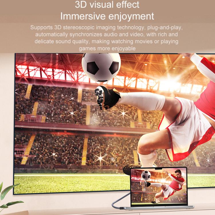 Cable de conversión DP a HDMI 8K 60Hz HD para conexión de TV y ordenador, cable de proyección y monitor., 1m, 2m