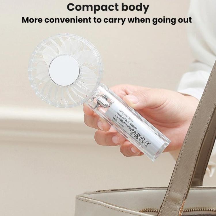 Ventilador portátil de mano transparente YL14 con conexión USB para exteriores., YL14