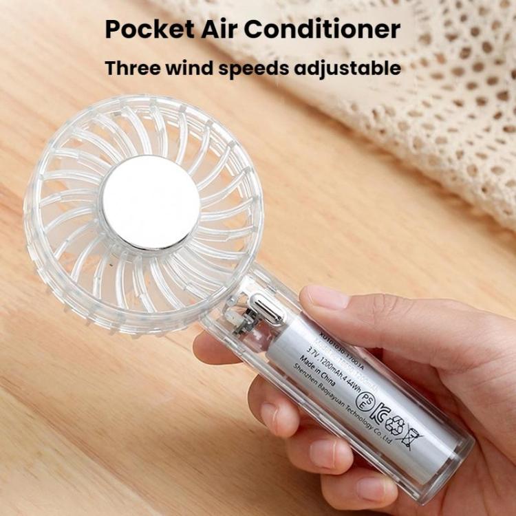 Ventilador portátil de mano transparente YL14 con conexión USB para exteriores., YL14
